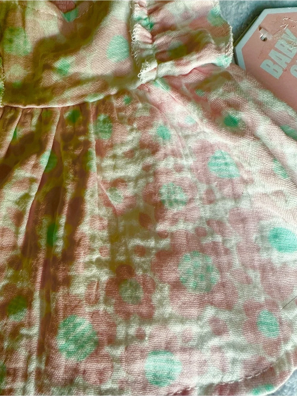 Pink & Mint Bow Sundress and Diaper Cover Set - Unbranded
